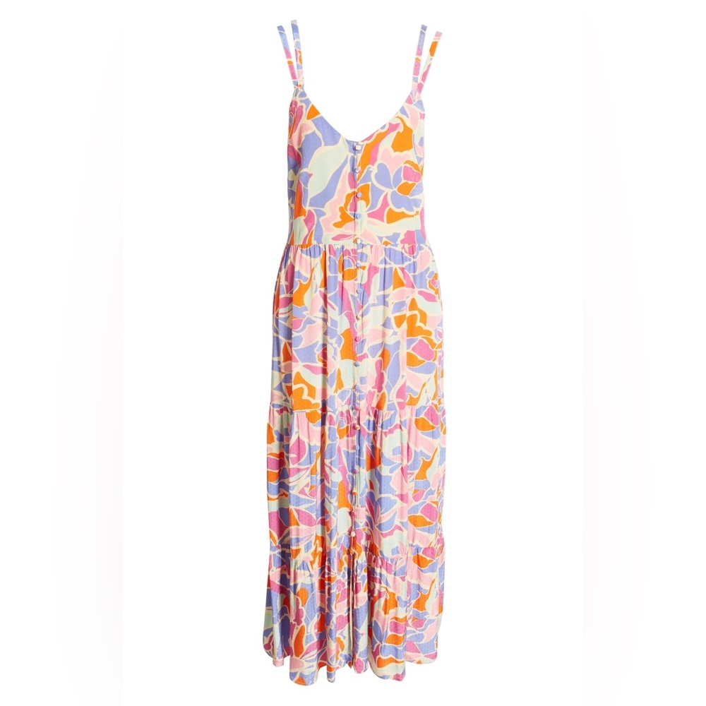 NWT FRNCH Floral Print Open Back Maxi Dress
